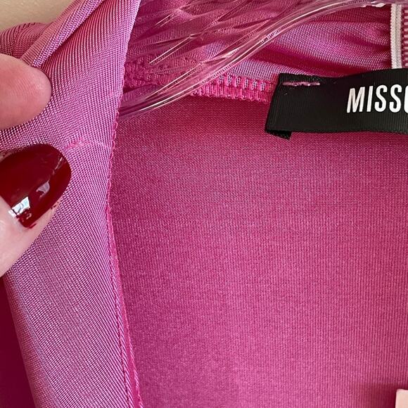 NWT Missguided Pink Slinky Drape Front Maxi Dress - Picture 7 of 7